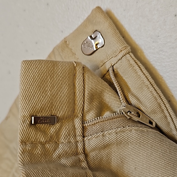 VINTAGE CHIC PANTS SLACKS KHAKIS 14 AVERAGE CREAM TAN SCHOONERS - Picture 8 of 9
